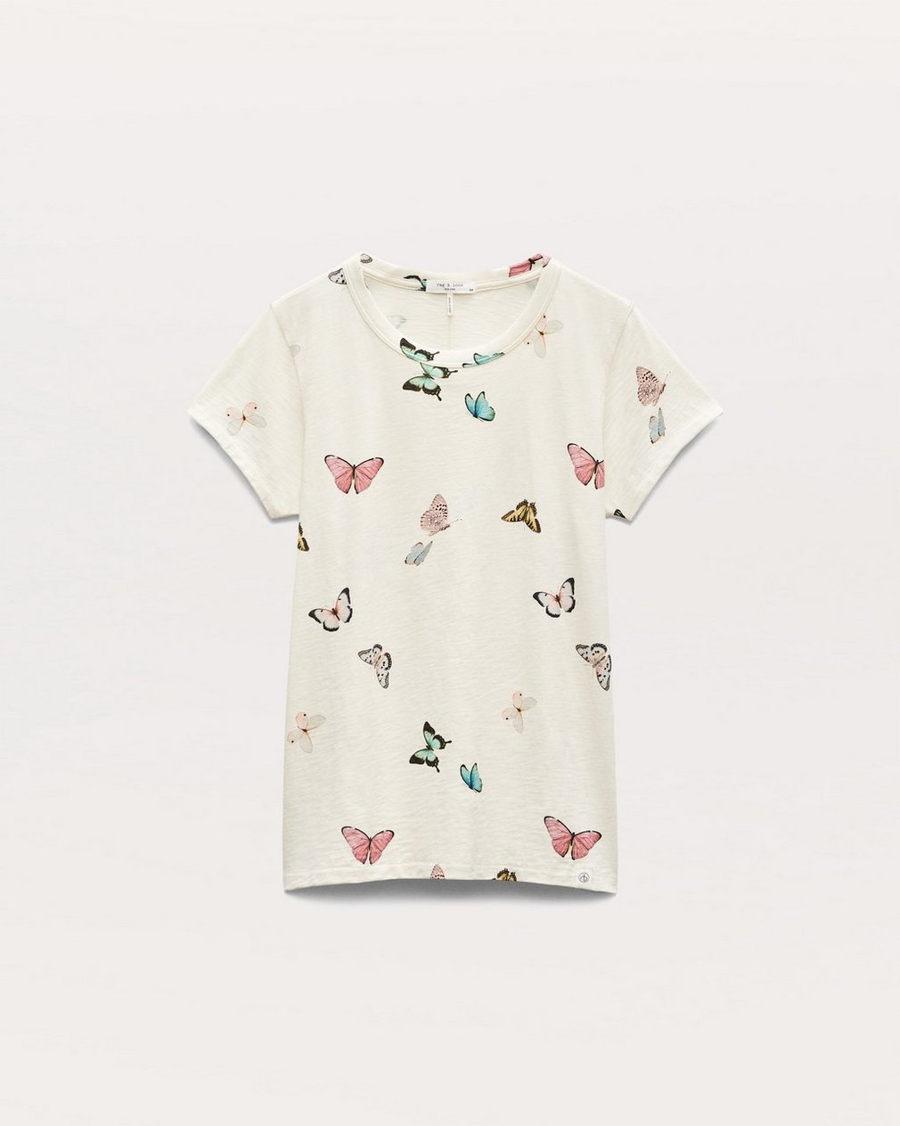 Butterfly Printed Cotton T-Shirt Ivory Multi - Image 2
