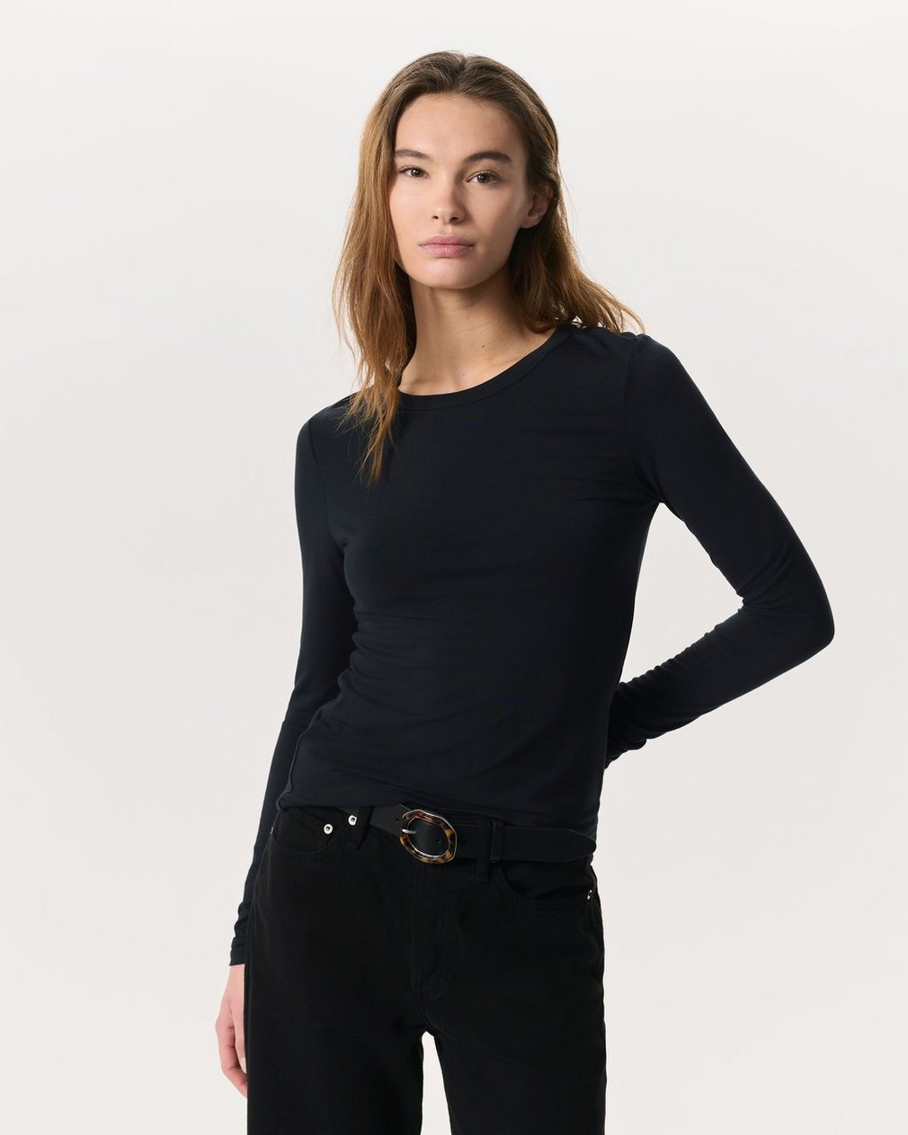 Luca Long Sleeve T Shirt Black