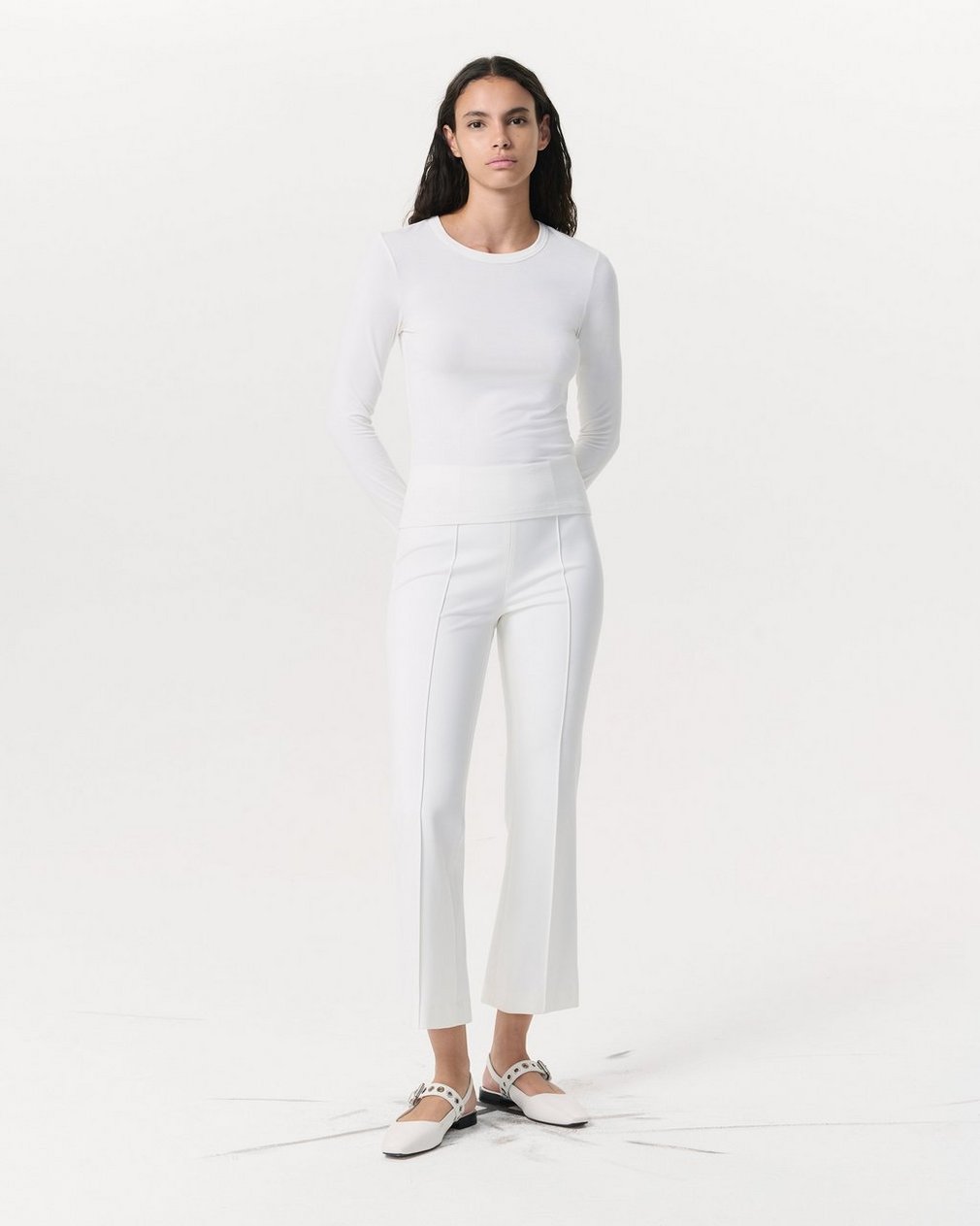 Luca Long Sleeve T Shirt White - Image 3