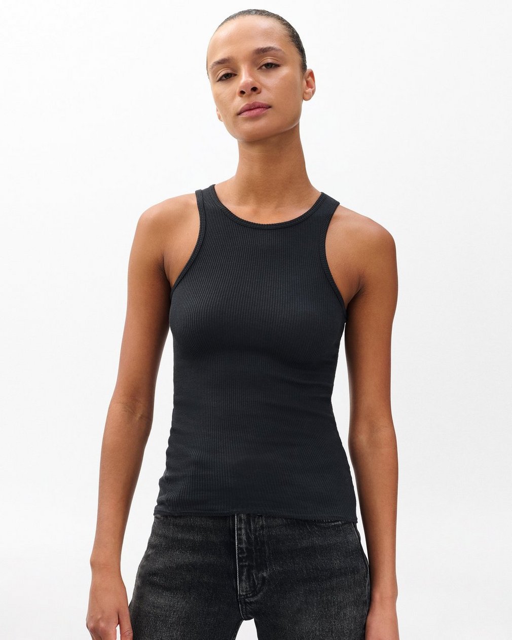 The Essential Rib Tank Black - Image 4
