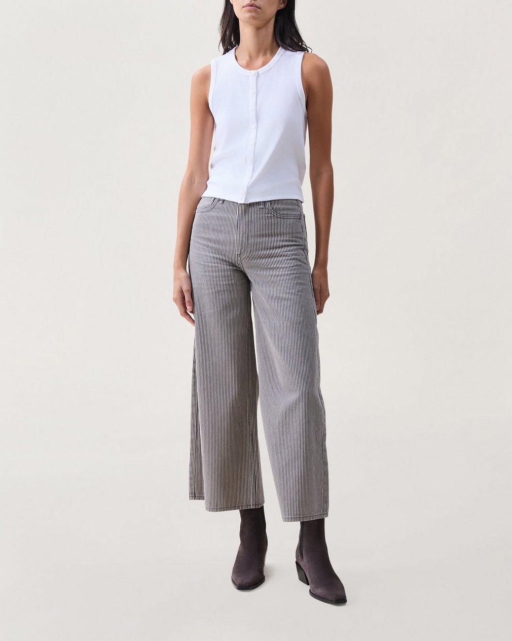 Essie Ribbed Tank Top White