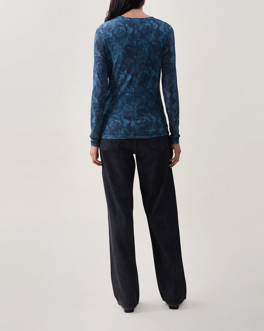 Aliyah Mesh Crewneck Top Teal Multi - Image 2