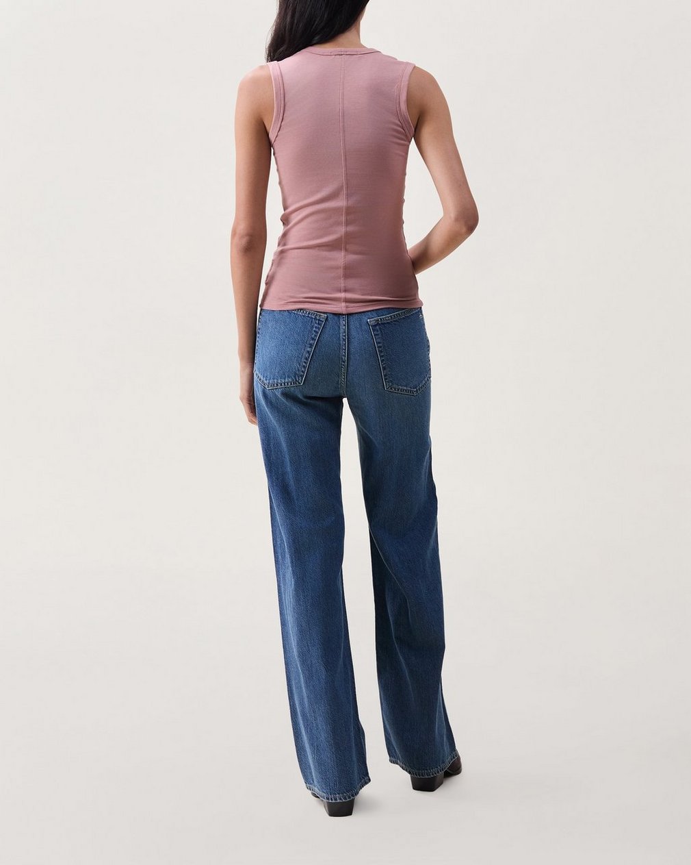 Lucy V-Neck Tank Washed Rose - Image 2