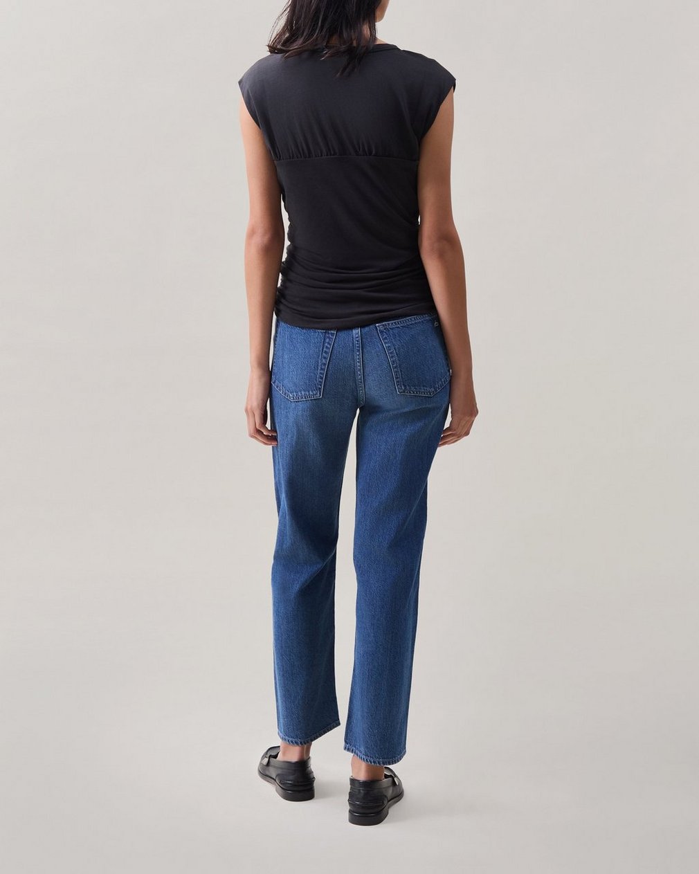 The Jersey Banded Top Dark Grey - Image 2