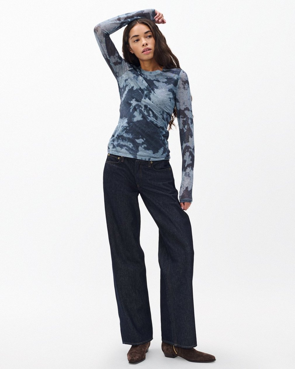Yana Stretch Mesh T Shirt Silver Multi - Image 3