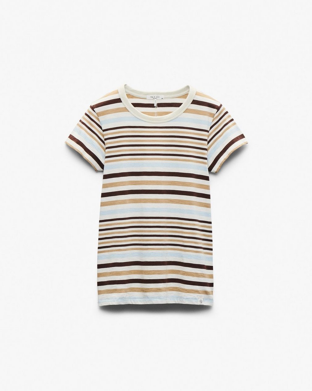 The Slub Striped T Shirt Ivory Multi - Image 2