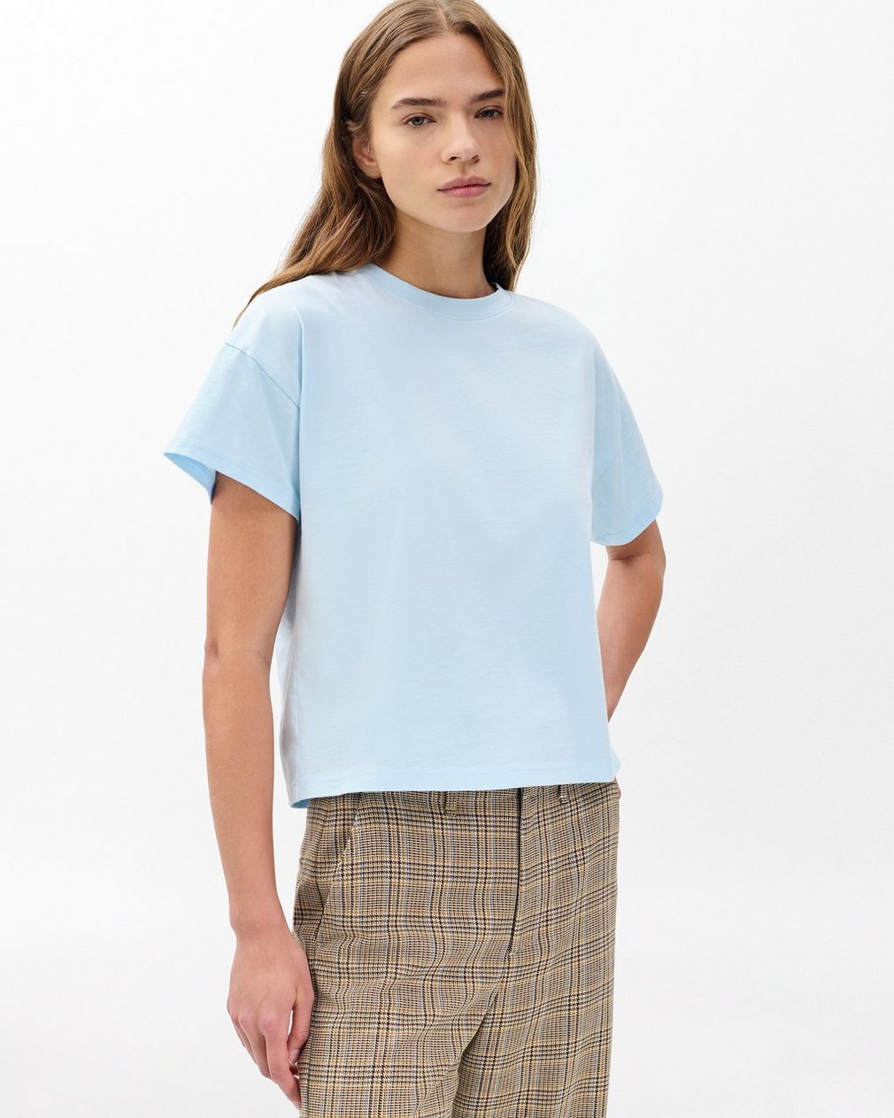 Kelly Boxy Cotton T Shirt Sky Blue