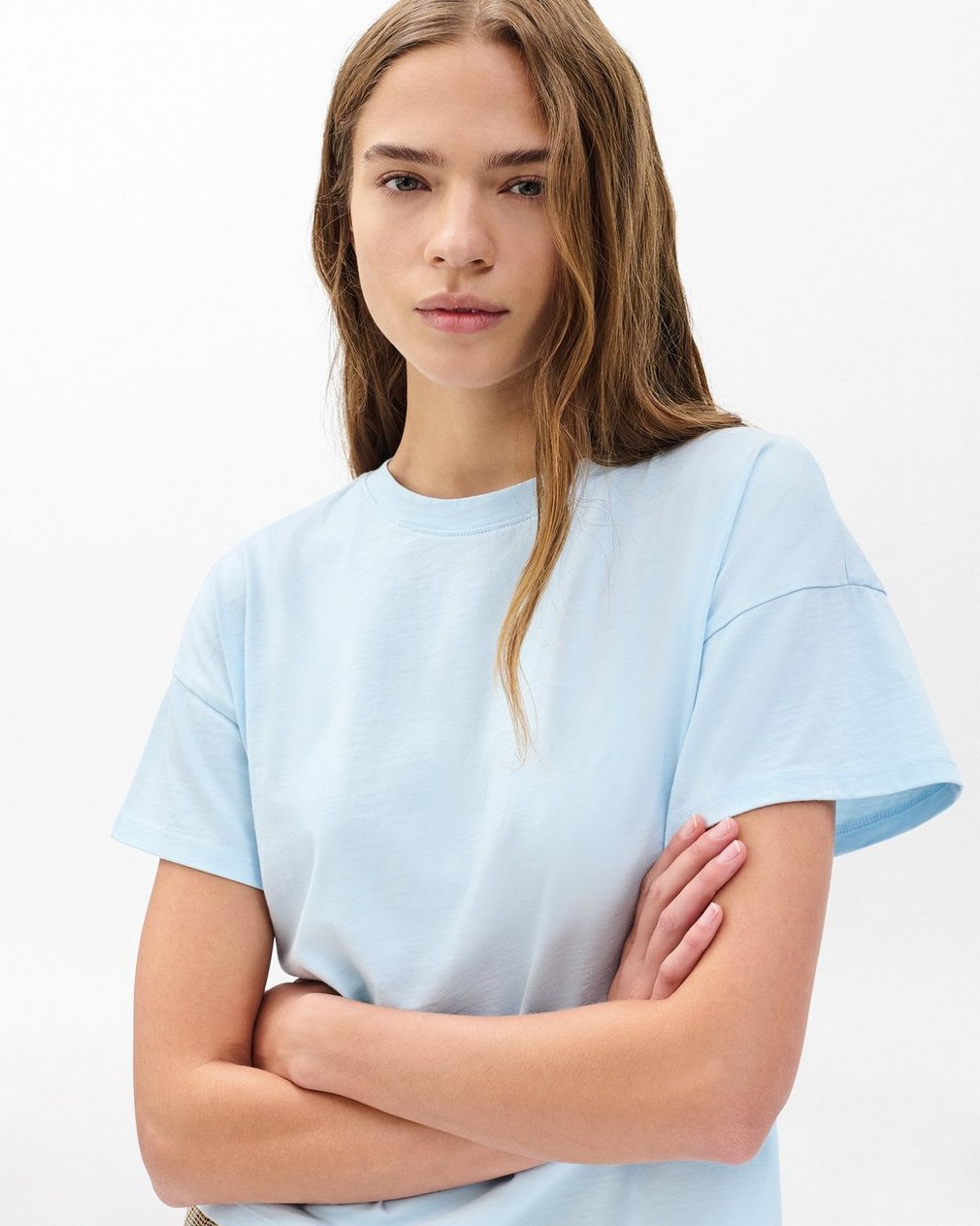Kelly Boxy Cotton T Shirt Sky Blue - Image 3
