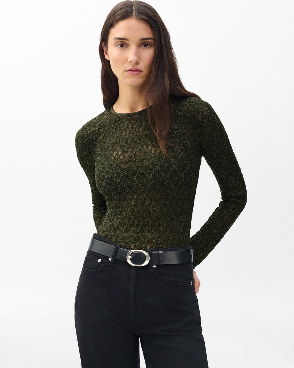 Ellie Lace Top Army - Image 4