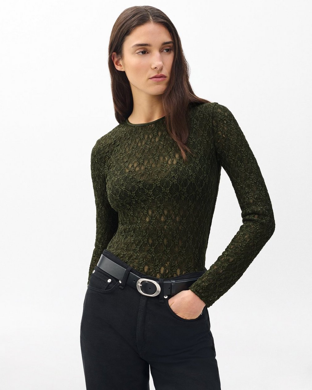 Ellie Lace Top Army - Image 5