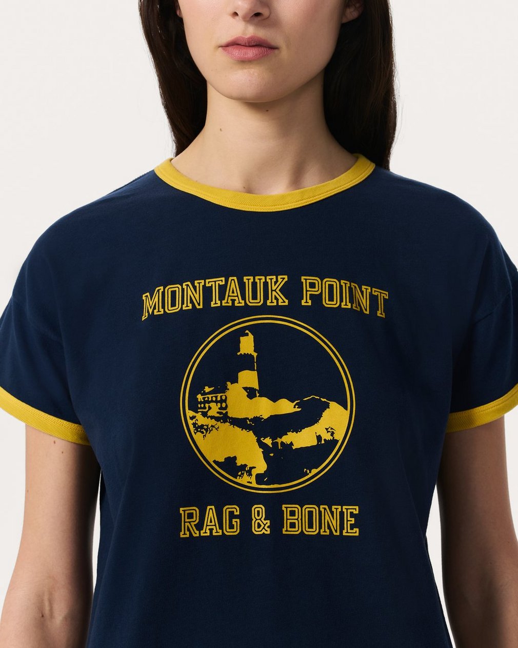 Montauk Boxy Graphic T Shirt Navy - Image 4