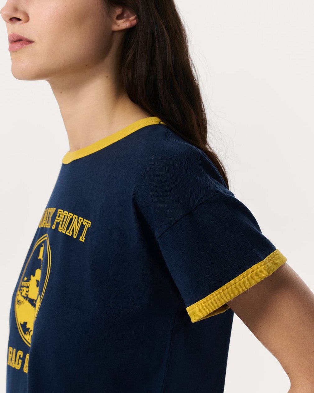 Montauk Boxy Graphic T Shirt Navy - Image 5