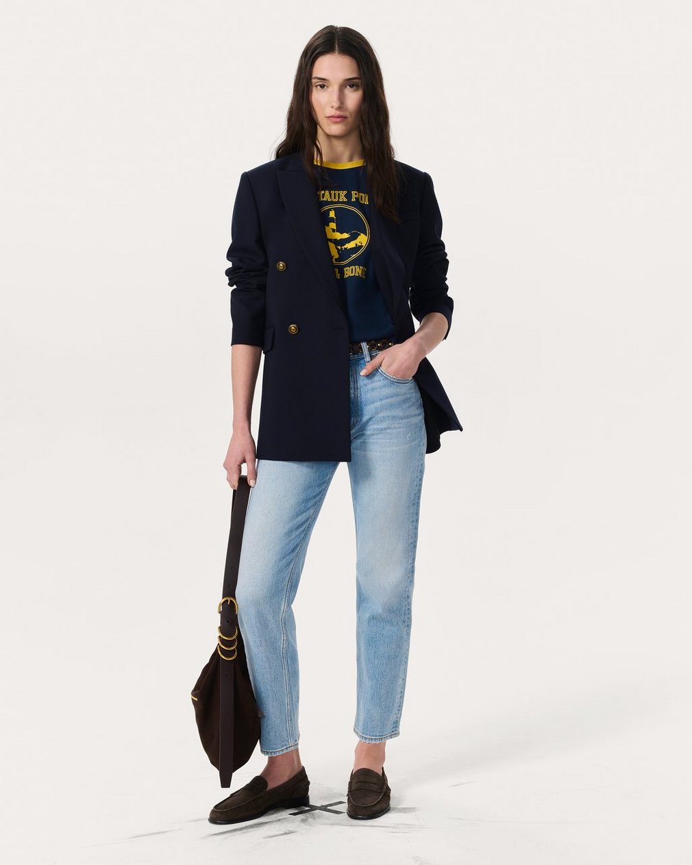 Montauk Boxy Graphic T Shirt Navy - Image 7