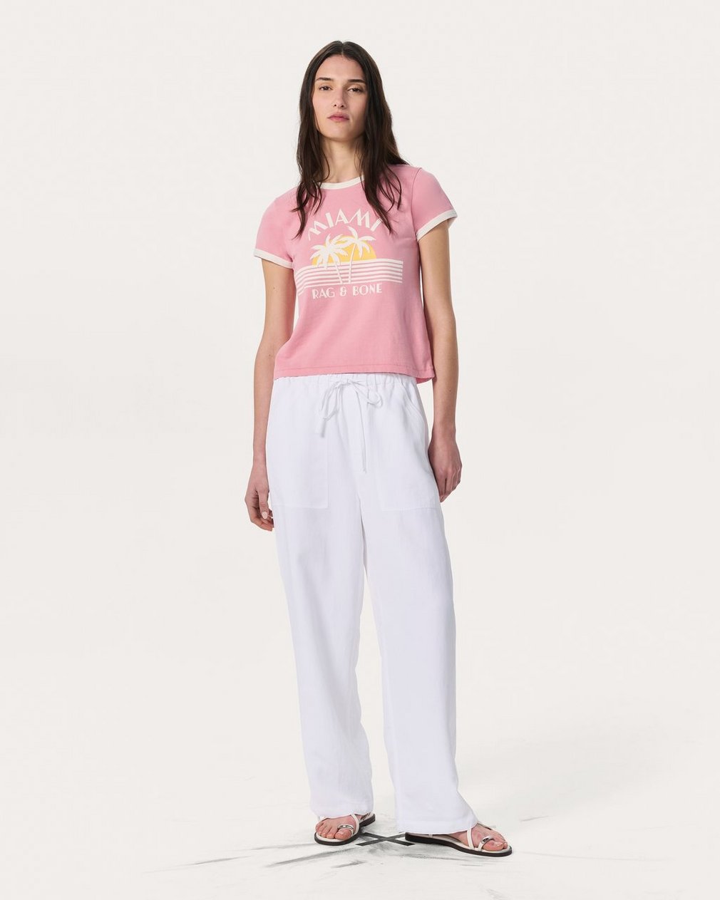 Miami Boxy Graphic T Shirt Blush - Image 3