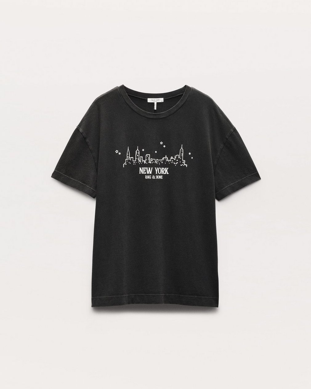 NYC Skyline Graphic T Shirt Washed Black - Image 2
