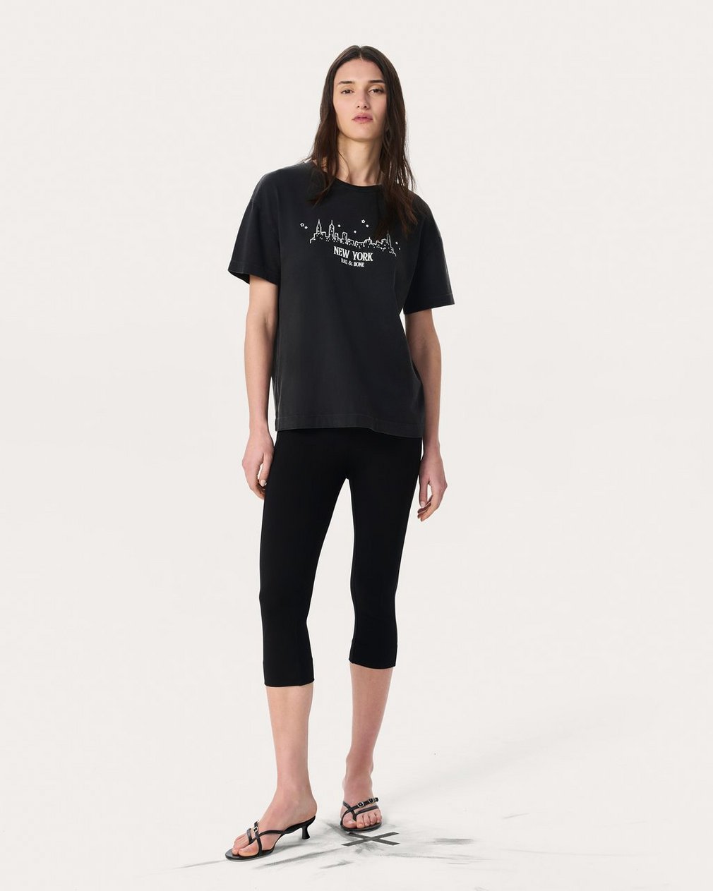 NYC Skyline Graphic T Shirt Washed Black - Image 3