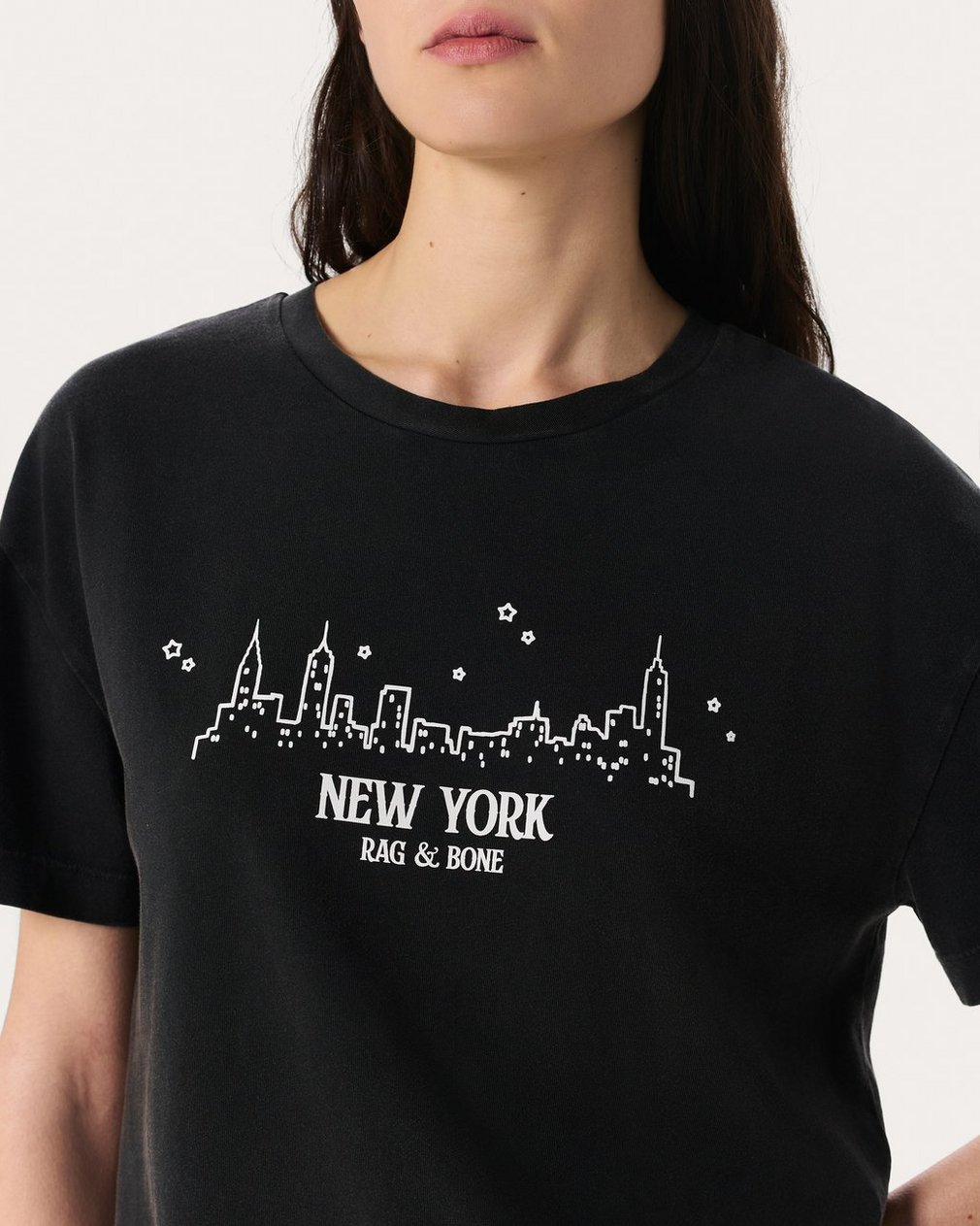 NYC Skyline Graphic T Shirt Washed Black - Image 4