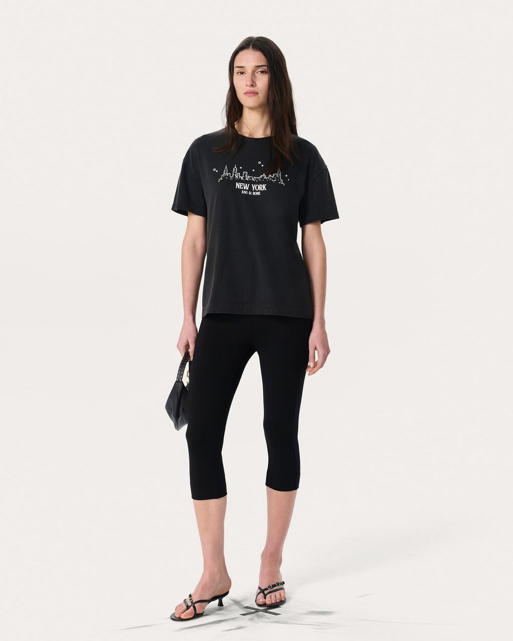 NYC Skyline Graphic T Shirt Washed Black - Image 7