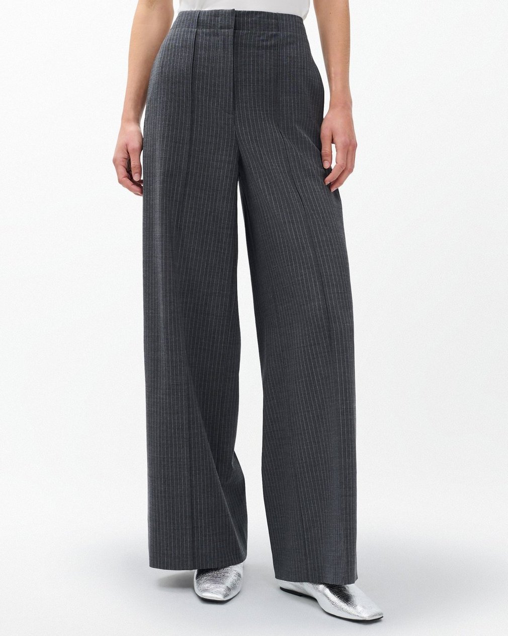 Irina Striped Tailored Pants Grey Stripe - Image 4