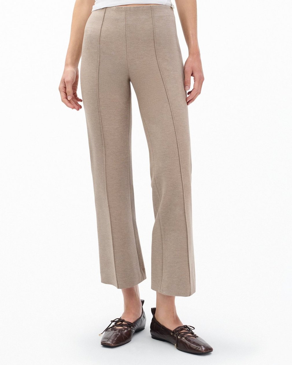 Irina Kick Flare Pants Heather Oatmeal - Image 4