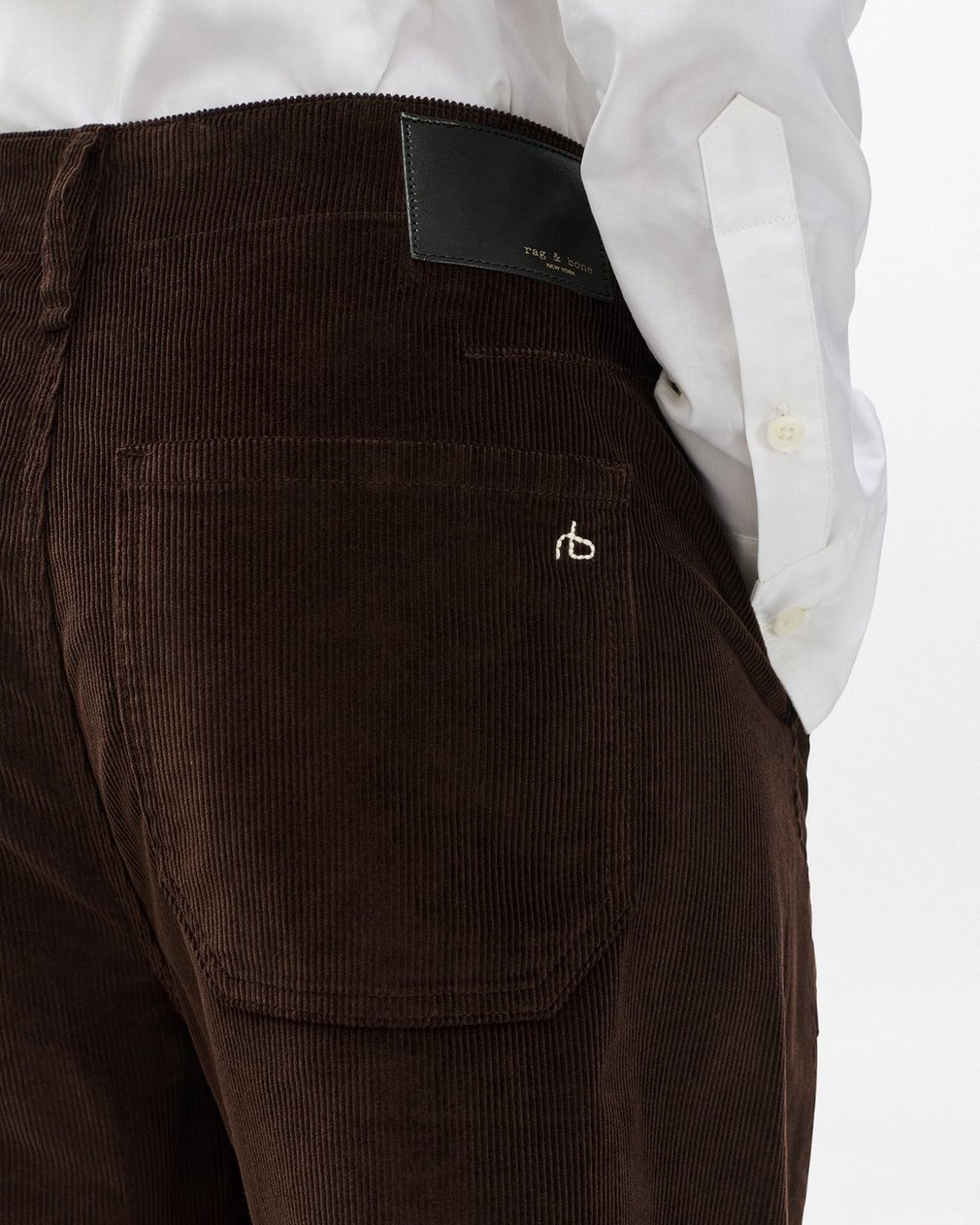 Charlie Ankle Barrel Corduroy Pants Dark Brown - Image 5