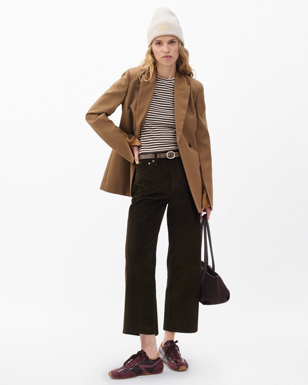 Andi Ankle Wide-Leg Corduroy Pants Balsam