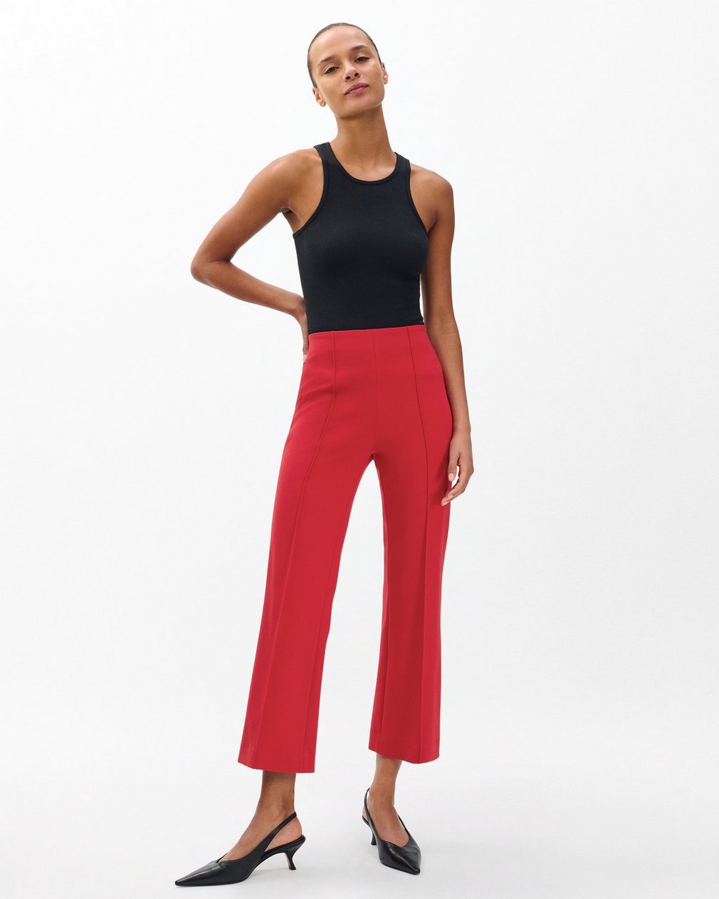 Irina Kick Flare Pants Dark Cherry - Image 3