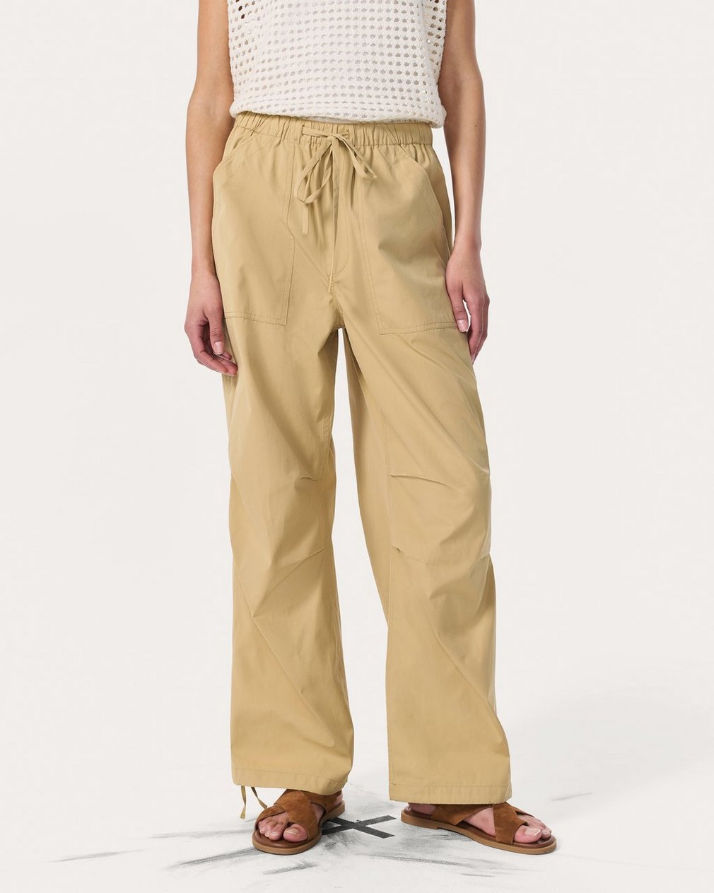 Adina Cotton Pants Light Brown - Image 3