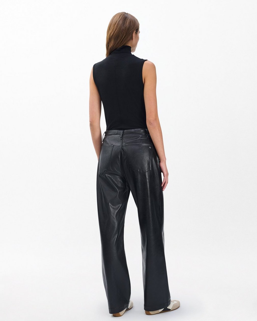 Phoebe Faux Leather Pants Black - Image 7