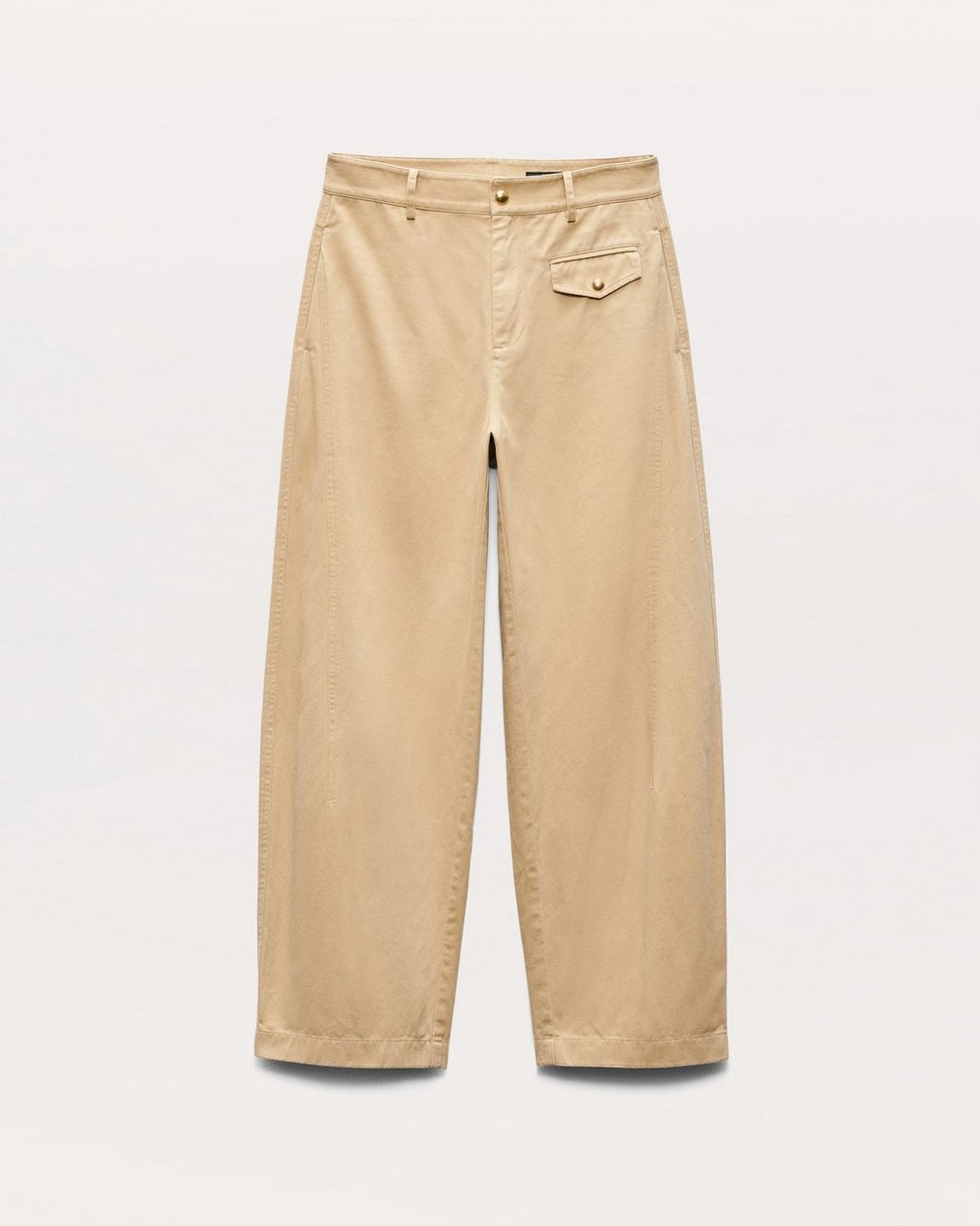 Renata Cotton Twill Utility Pants Beige - Image 2