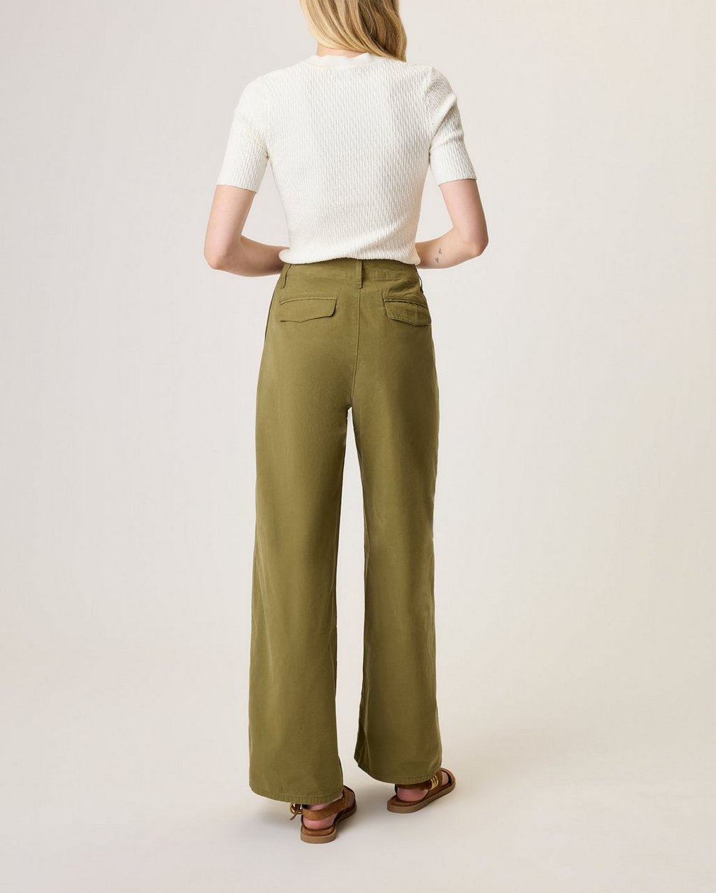Evie Cotton Pant Army Green / Green - Image 2