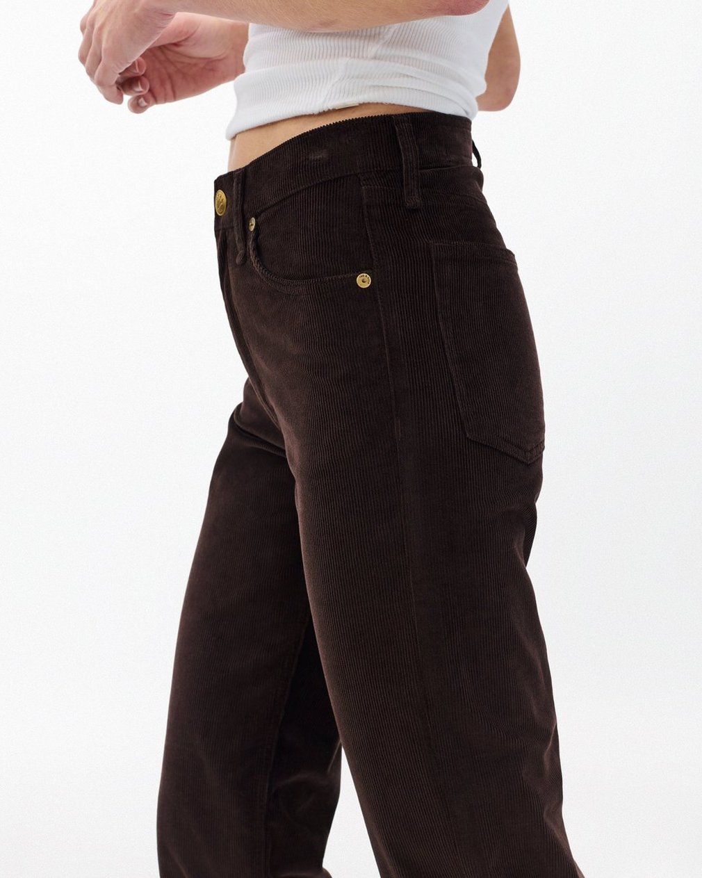 Hadley Wide-Leg Corduroy Pants Dark Brown - Image 4