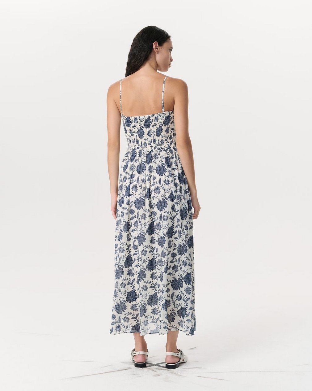 Hallie Floral Cotton-Silk Maxi Dress Cream Floral - Image 4