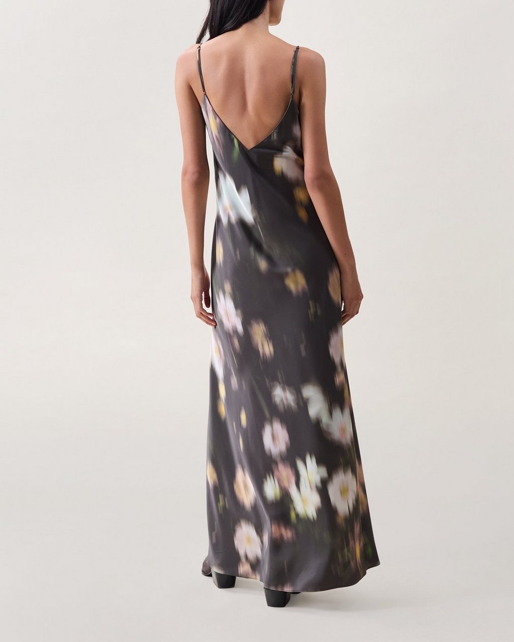 Rissa Satin Slip Dress Yellow Floral - Image 2