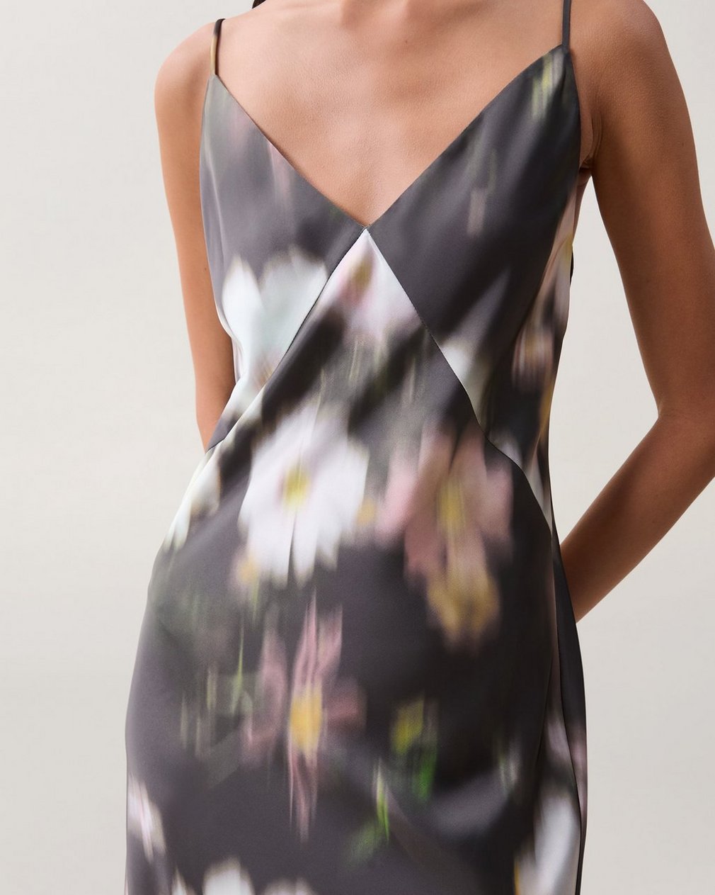 Rissa Satin Slip Dress Yellow Floral - Image 3