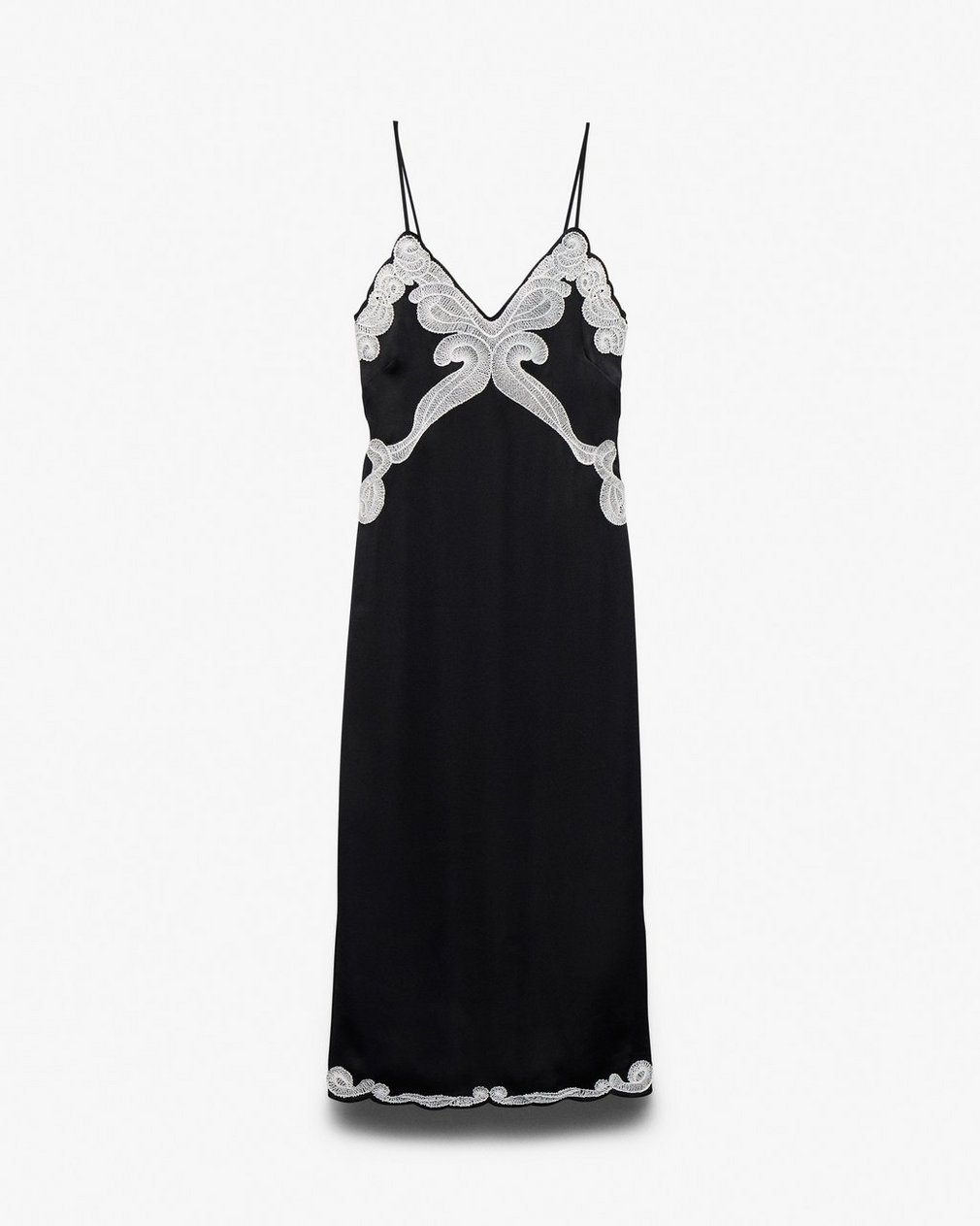 Ann Embroidered Slip Dress Black - Image 2