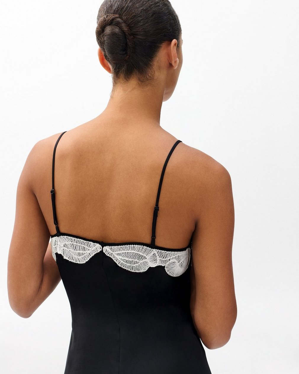 Ann Embroidered Slip Dress Black - Image 5