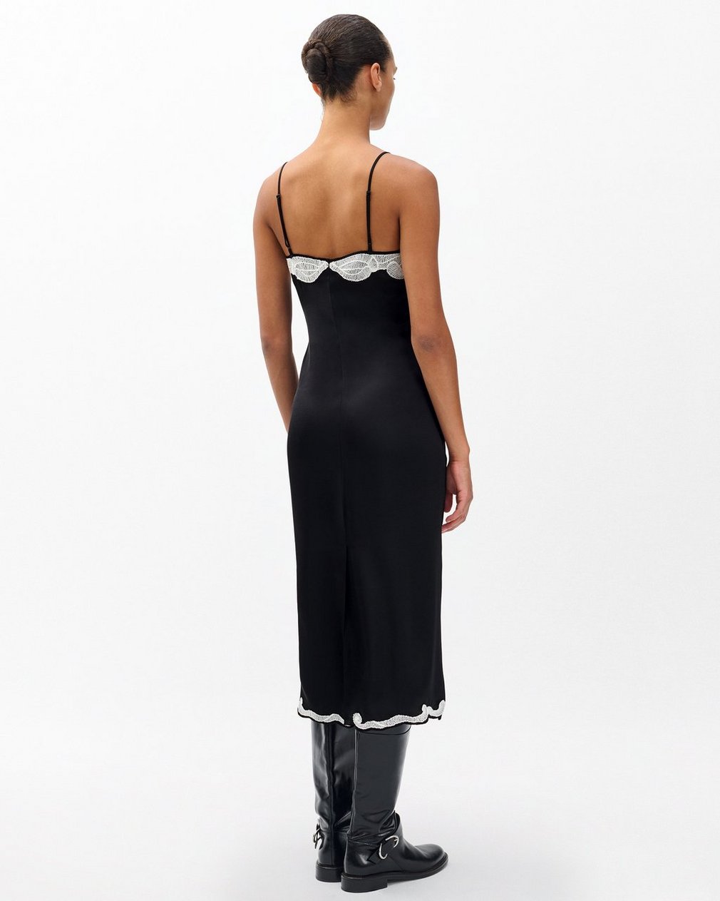 Ann Embroidered Slip Dress Black - Image 6