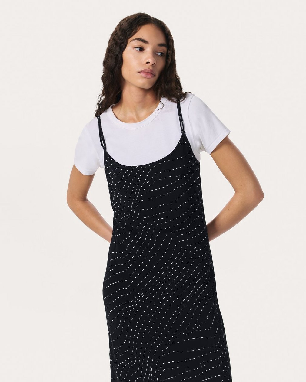Alessia Printed Slip Dress Black Print - Image 3