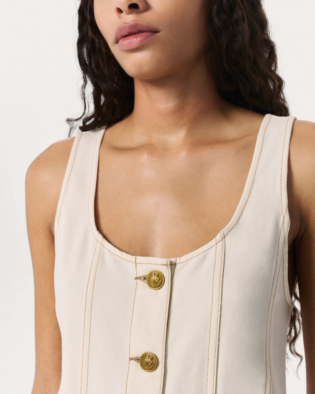 Laney Denim Dress Ecru - Image 4