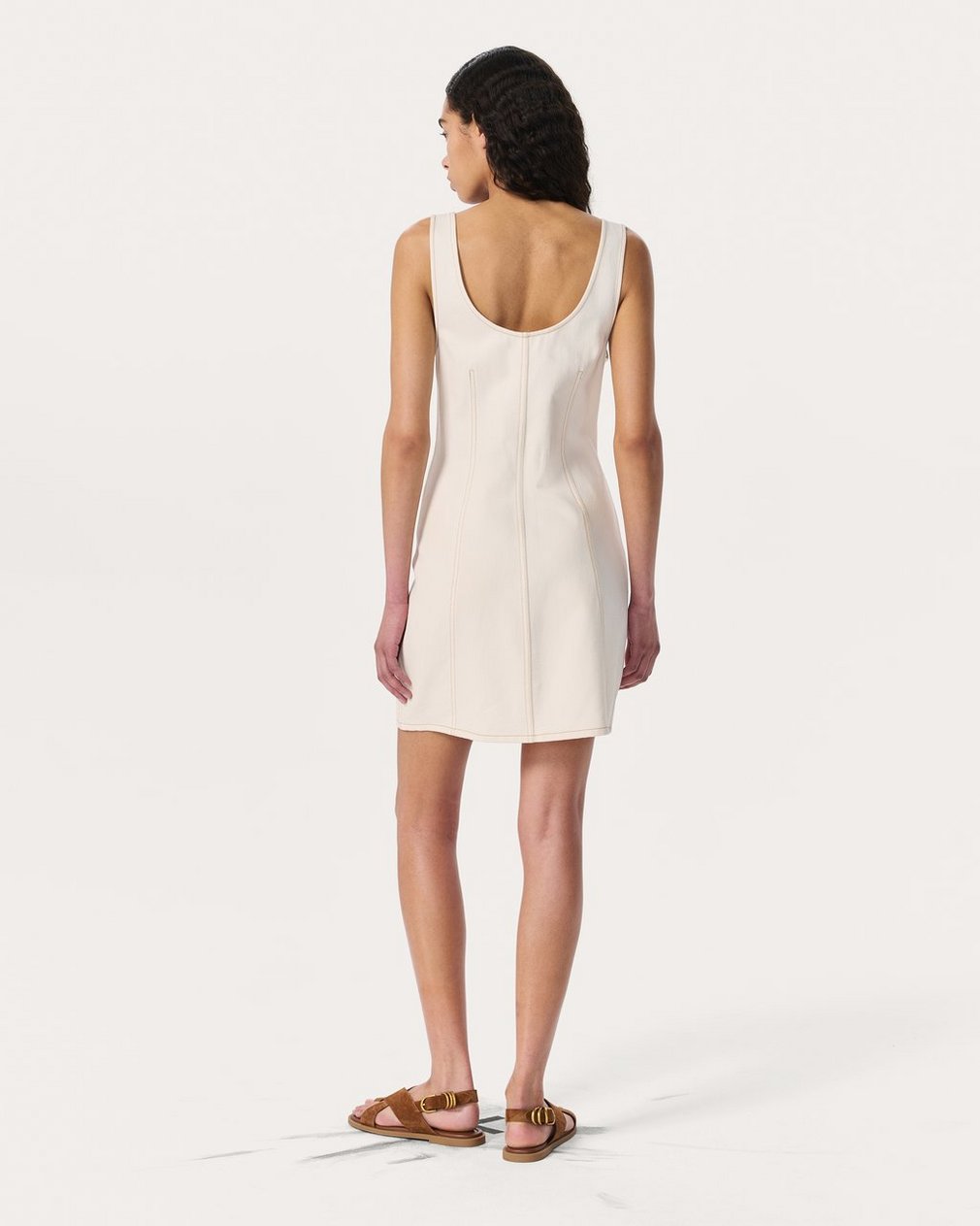 Laney Denim Dress Ecru - Image 6
