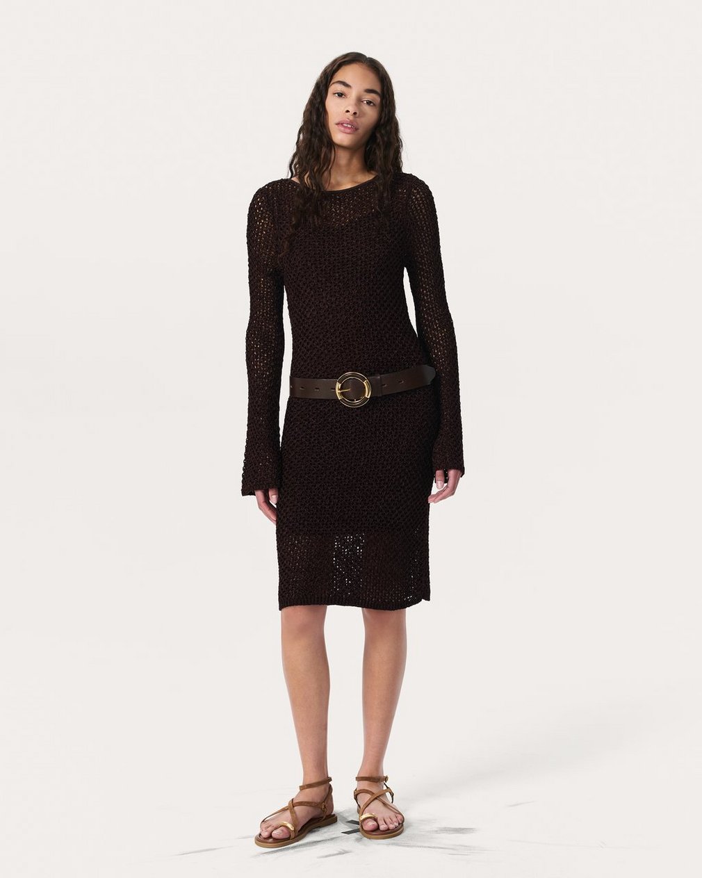 Ellie Knit Mini Dress Brown