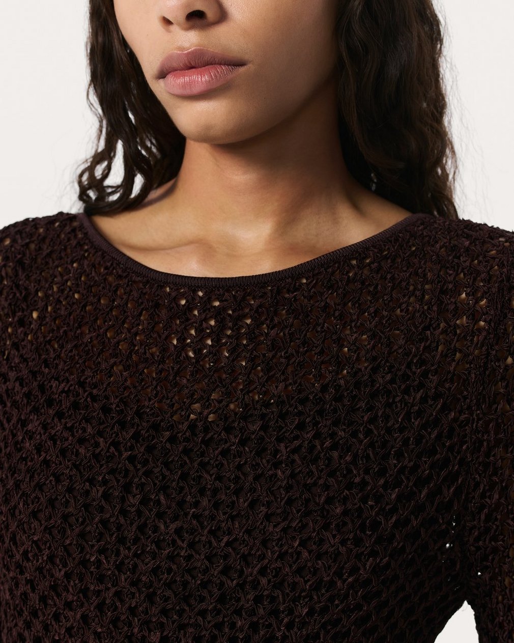 Ellie Knit Mini Dress Brown - Image 4