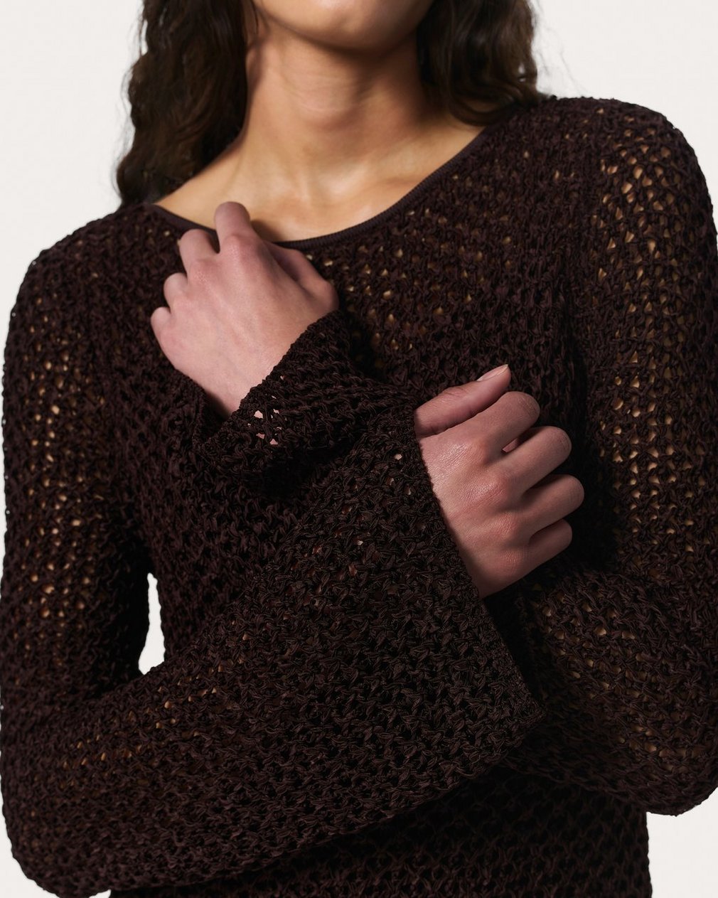 Ellie Knit Mini Dress Brown - Image 5