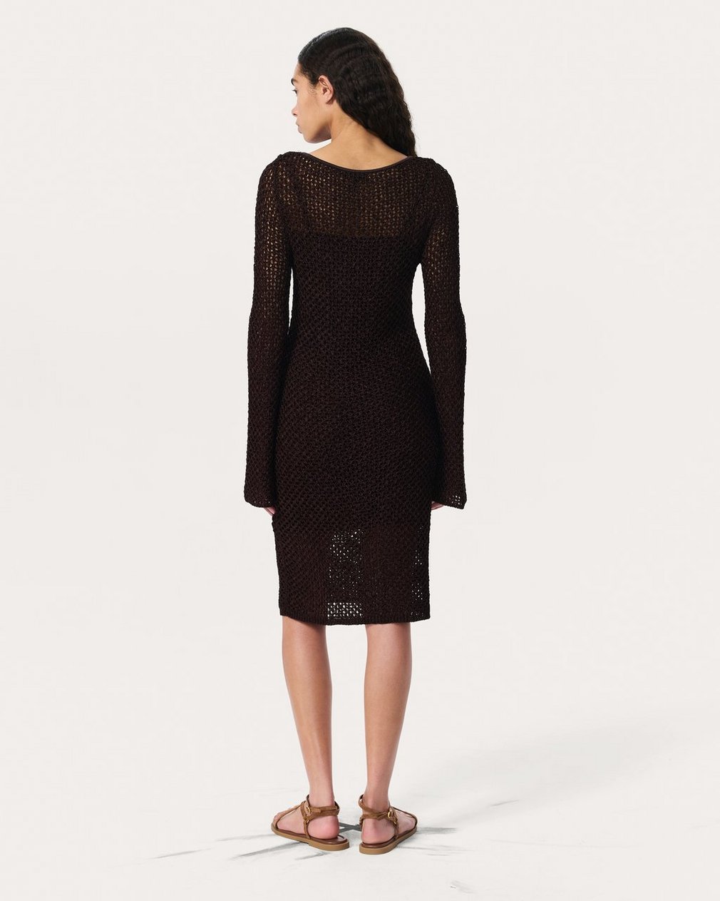Ellie Knit Mini Dress Brown - Image 6