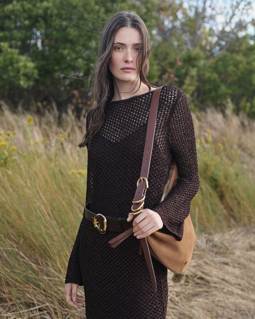 Ellie Knit Mini Dress Brown - Image 8