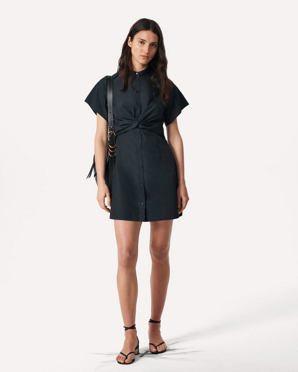 Gretchen Mini Shirt Dress Black