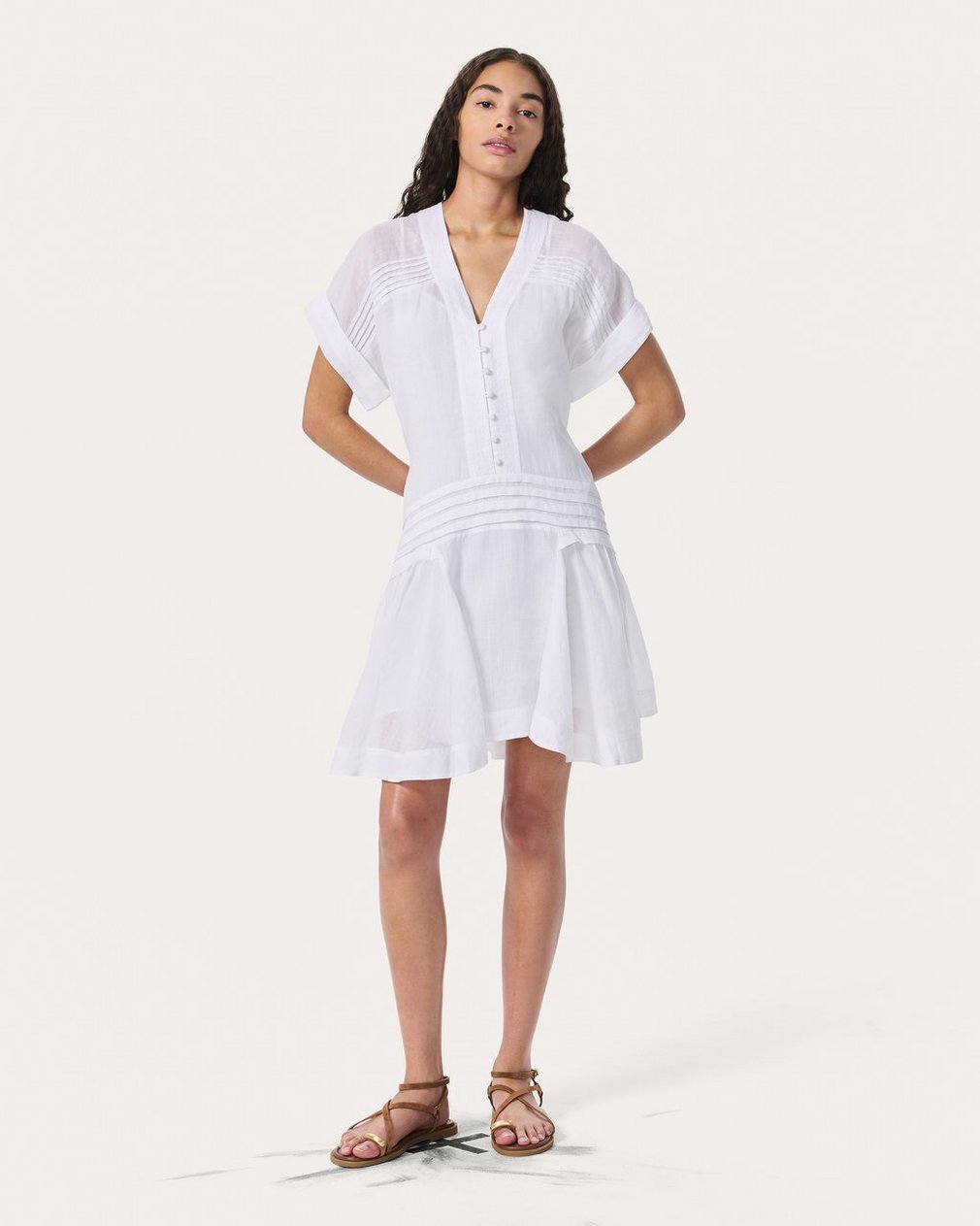 Viviana Pintuck Dress White - Image 7