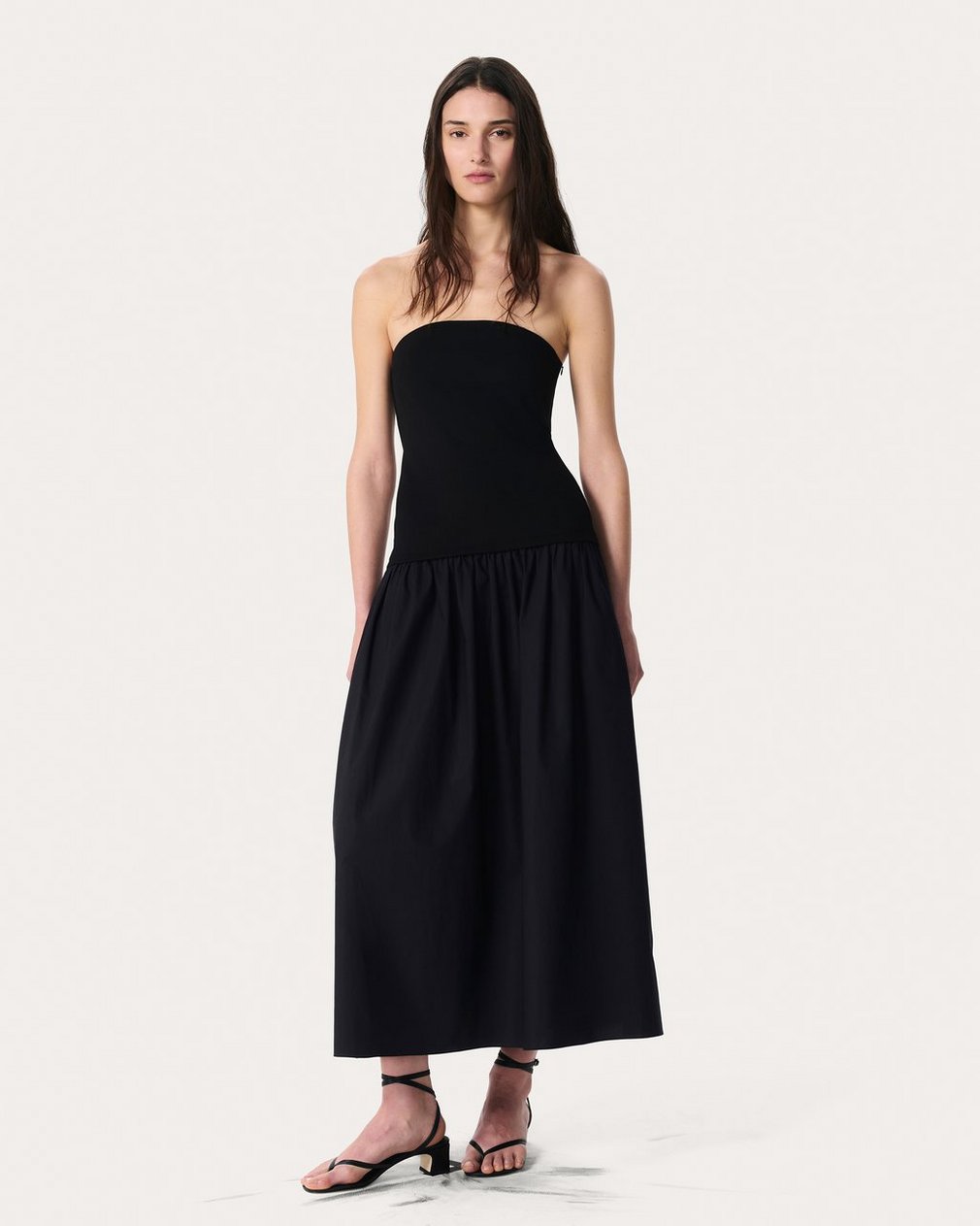 Irina Mixed-Media Dress Black