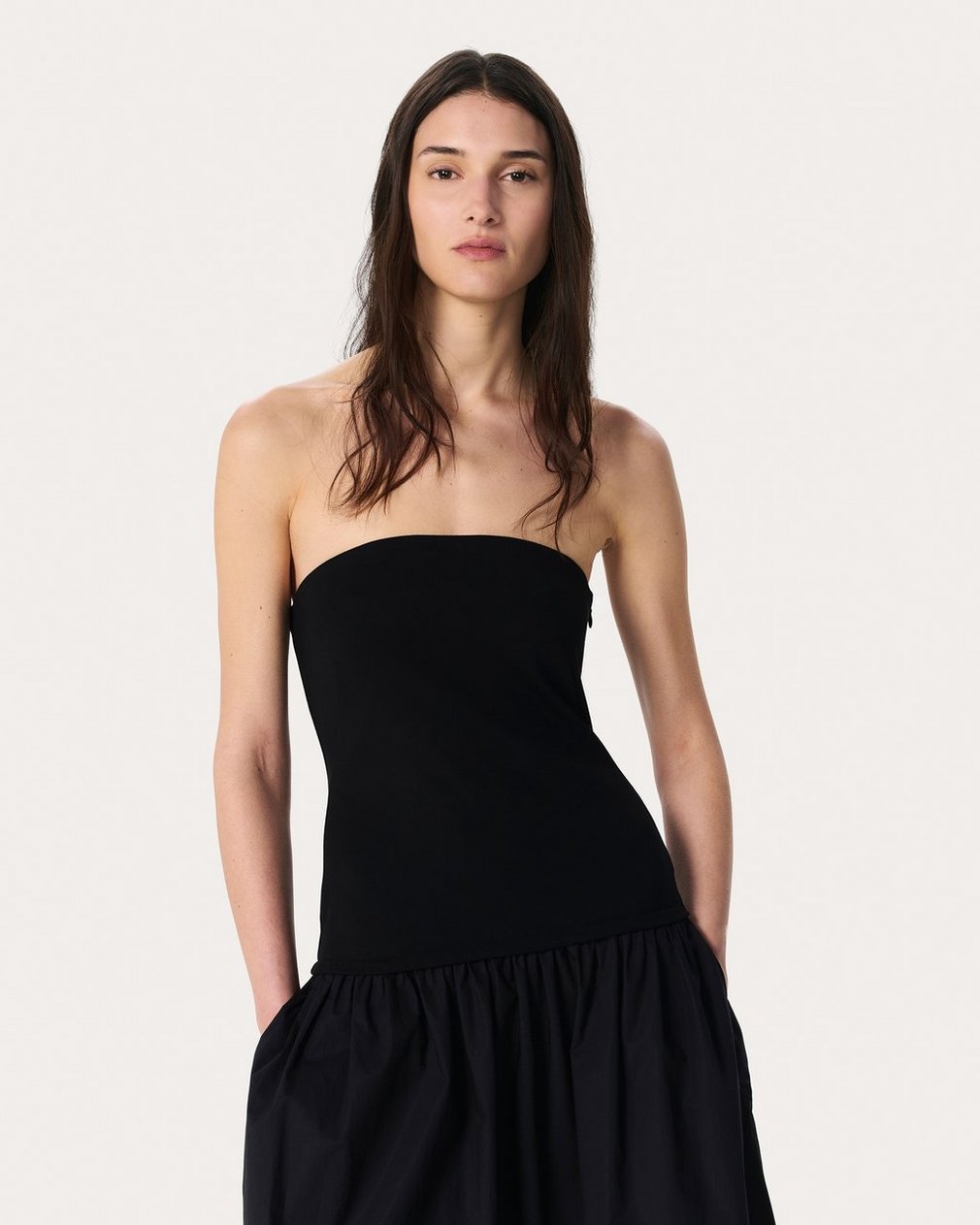 Irina Mixed-Media Dress Black - Image 3